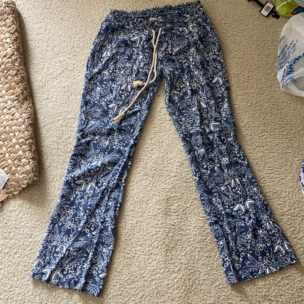 Roxy linen flowey pants